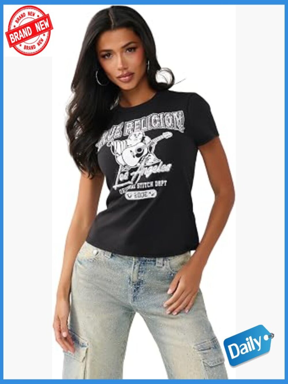 Short Sleeve T-Shirt with Crystal Logo Design